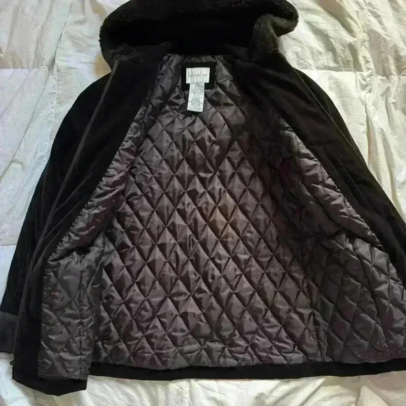 Vintage white stag chocolate brown velour faux fur jacket women’s small boho - Picture 4 of 7